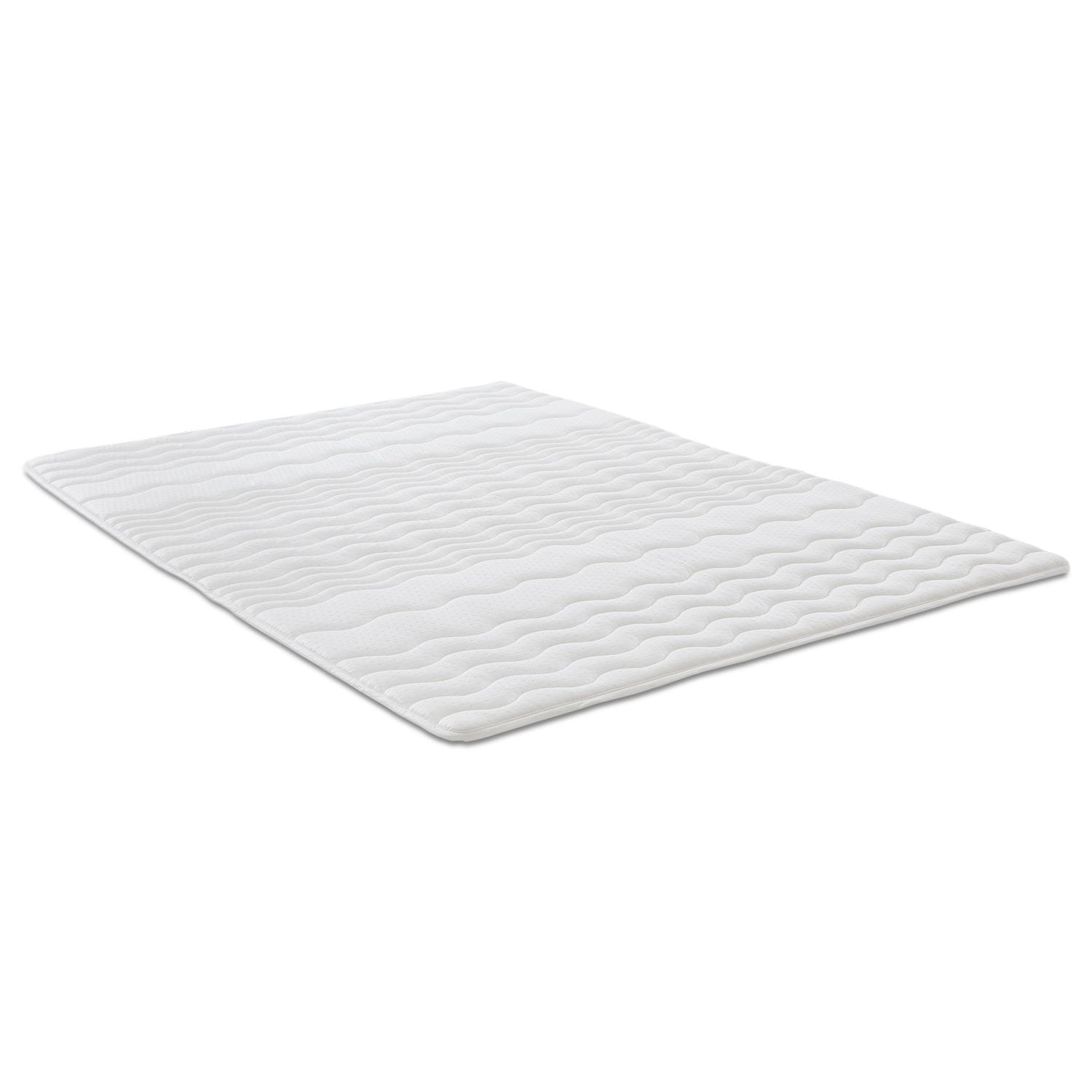 2,5 cm Komfortschaumtopper Sleezzz® Basic 80 x 200 cm mit 7-Zonen-Wellensteppung und Eckgummis