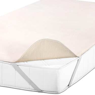 Sleezzz Basic Molton Matratzenschutz 140 x 200 cm, Matratzenschoner aus 100 % Baumwolle, Naturfarben , Fixspann