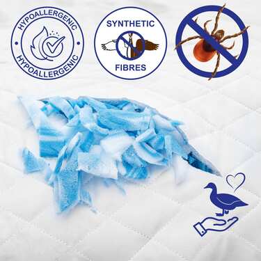Kaltschaumtopper Supportho Premium Topper 80 x 200 cm H3, Höhe 9 cm, Härtegrad H3 mit antibakteriellem Bezug + CloudComfort Basic Gel-Flocken Kopfkissen 40 x 80 cm