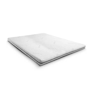 Kaltschaumtopper Supportho Premium Topper 120 x 200 cm H3, Höhe 9 cm, Härtegrad H3 mit antibakteriellem Bezug CloudComfort Basic Gel-Flocken Kissen 40 x 80 cm