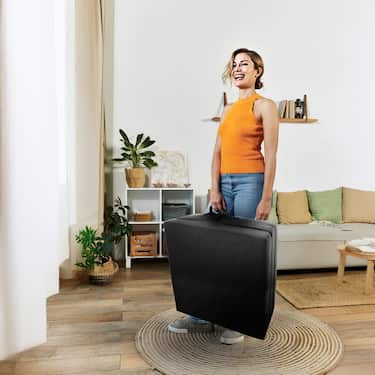 CloudComfort Premium Klappmatratze 70 x 195 cm schwarz , 10 cm hoch mit Möbelstoff bezogen