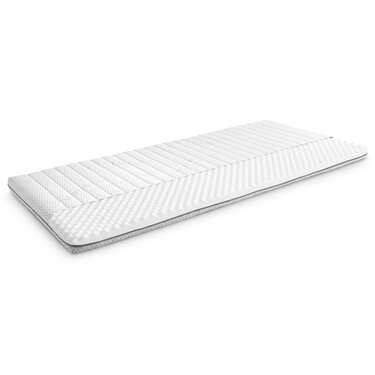 Kaltschaumtopper Supportho Premium Topper 80 x 200 cm H3, Höhe 9 cm, Härtegrad H3 mit antibakteriellem Bezug + CloudComfort Basic Gel-Flocken Kopfkissen 40 x 80 cm