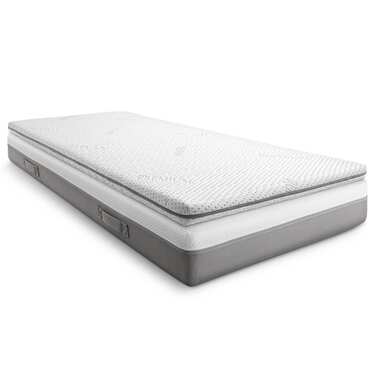 Kaltschaumtopper Supportho Premium Topper 140 x 200 cm H3, Höhe 9 cm, Härtegrad H3 mit antibakteriellem Bezug + Supportho Gel-Effekt Kissen 40 x 80 cm