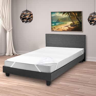 Sleezzz Vital nepremokavý molitanový chránič matraca s pevným napnutím 160 x 200 cm, chránič matraca zo 100 % bavlny v bielej farbe
