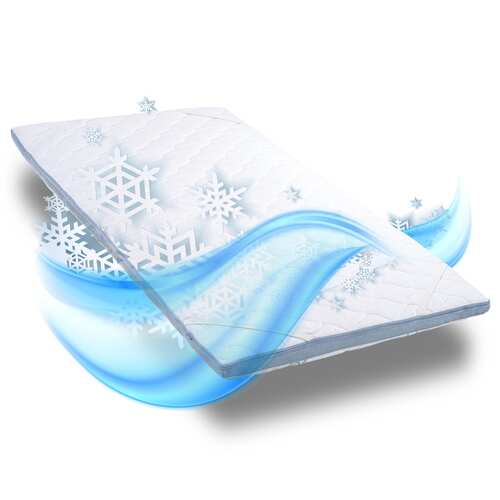 Kaltschaumtopper CloudComfort Cool 90 x 200 cm H2/H3, Höhe 7 cm, Härtegrad H2/H3, 7-Zonen Topper mit Sommer- und Winterseite + CloudComfort Basic Gel-Flocken Kissen 40 x 80 cm
