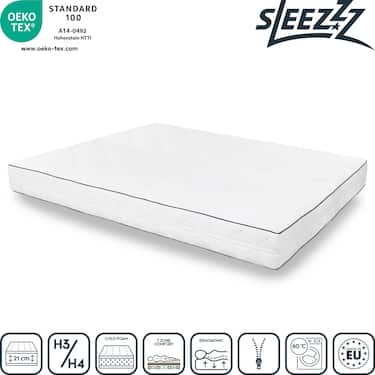 7-tsooniline Sleezzz Superior madrats 140 x 200 cm, kõrgus 21 cm, kõvadusaste H3/H4