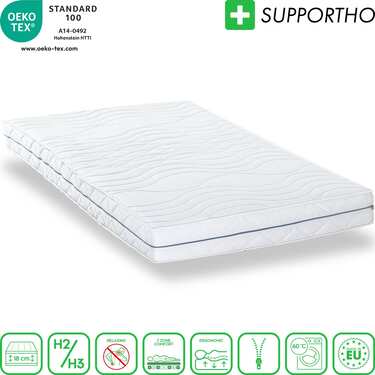 Ergonomická matrace 180x200 cm 7zónová Supportho Premium, výška 18 cm, stupeň tuhosti H2/H3