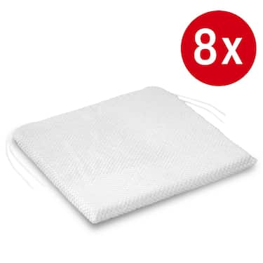Blazina za stol 37 x 37 cm z zadrževalnimi trakovi bela