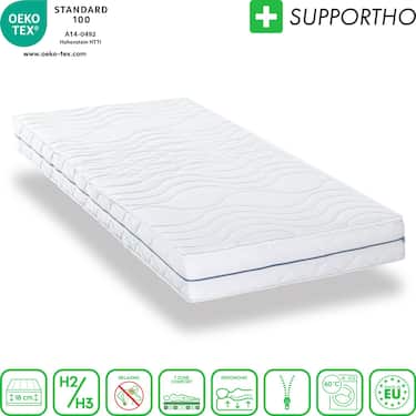 Ergonoomiline madrats 100x200 cm 7-tsooniline Supportho Premium, kõrgus 18 cm, kõvadusaste H2/H3