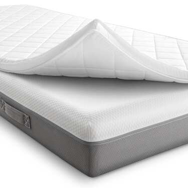 Komfortschaumtopper T6 180 x 200 cm, Höhe 6 cm, Härtegrad H3 + 2 CloudComfort Basic Mikrofaser Kopfkissen 80 x 80 cm