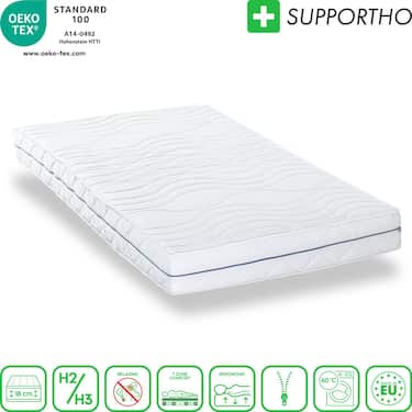 Ergonomische Matratze 140x200 cm 7-Zonen Supportho Premium, Höhe 18 cm, Härtegrad H2/H3