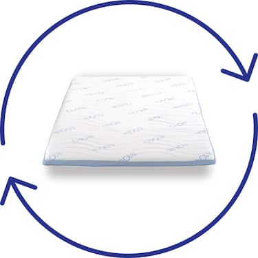 Cobertura de espuma fria CloudComfort Cool 120 x 200 cm H2/H3, altura 7 cm, nível de firmeza H2/H3, cobertura de 7 zonas com lado de verão e lado de inverno