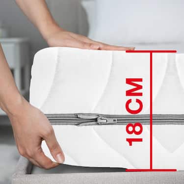 7 Zonen Viskoelastik-Matratze Sleezzz Smart 90 x 200 cm, Höhe 18 cm, Härtegrad H2+H3 mit Air Memoryschaum
