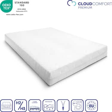 Στρώμα Premium 7 ζωνών 160x200 cm CloudComfort, ύψος 15 cm, επίπεδο σκληρότητας H2/H3