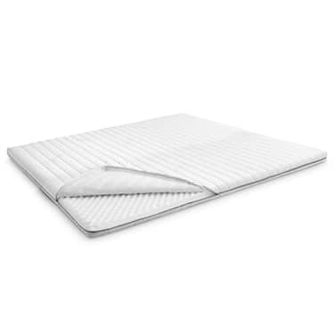 Kaltschaumtopper Supportho Premium Topper 120 x 200 cm H3, Höhe 9 cm, Härtegrad H3 mit antibakteriellem Bezug CloudComfort Basic Gel-Flocken Kissen 40 x 80 cm