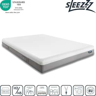 Viskoelastik-Matratze Sleezzz Premium 180 x 200 cm, Höhe 20 cm, Härtegrad H2/H3, mit Wendegriffen