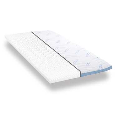 Kaltschaumtopper CloudComfort Cool 90 x 200 cm H2/H3, Höhe 7 cm, Härtegrad H2/H3, 7-Zonen Topper mit Sommer- und Winterseite