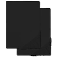 Dobbeltpakke med CloudComfort Basic mellomleggslaken jersey stretch svart 140 x 190 - 160 x 200 cm (2 stk.)