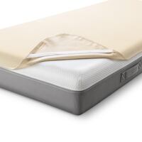 Sleezzz Basic Molton yatak koruyucu 140 x 190 cm, %100 pamuktan yapılmış yatak koruyucu, doğal renkler, sabit gerginlik