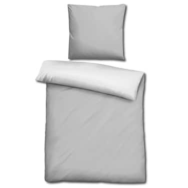 Dvojni paket CloudComfort Basic reverzibilna posteljnina svetlo siva/bela 155 x 220 + 80 x 80 cm