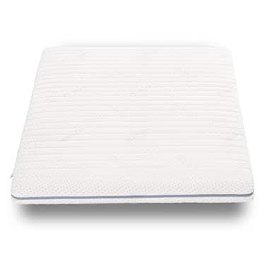 Kaltschaumtopper Supportho Premium Topper 120 x 200 cm H3, Höhe 9 cm, Härtegrad H3 mit antibakteriellem Bezug CloudComfort Basic Gel-Flocken Kissen 40 x 80 cm