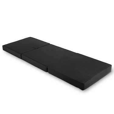 CloudComfort Premium Klappmatratze 70 x 195 cm schwarz , 10 cm hoch mit Möbelstoff bezogen