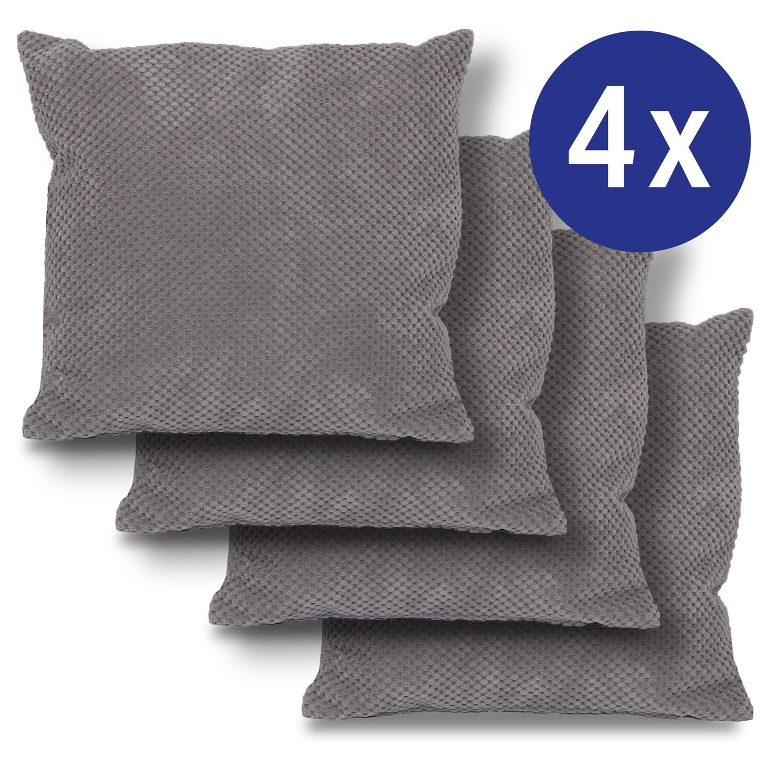 Komplet 4 prevlek za blazine antracit 40 x 40 cm