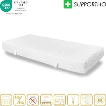 Ergonomische Kaltschaummatratze Supportho Dream 90 x 200 cm, Höhe 18 cm, Härtegrad H3/H4