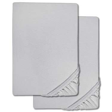 Prostěradlo Castell z mikrovlákna interlock jersey stříbrně šedé 90 x 190 - 100 x 200 cm dvojité balení