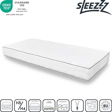 7 Zonen Matratze Sleezzz Superior 80 x 200 cm, Höhe 21 cm, Härtegrad H3/H4