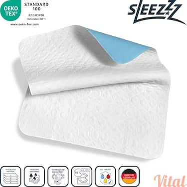 Sleezzz Vital wasserdichte Saugvlies Matratzenauflage, 75 x 90 cm, zum Schutz der Matratze