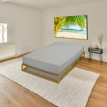 CloudComfort Basic fitted sheet jersey stretch silvergrå 90 x 190 - 100 x 200 cm