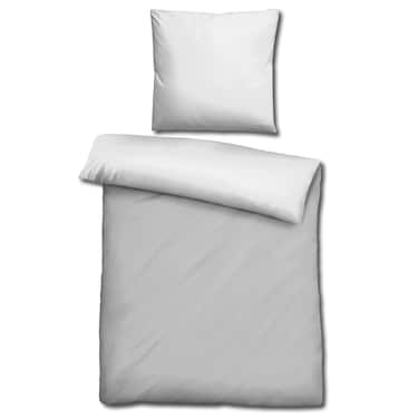 Dvojni paket CloudComfort Basic reverzibilna posteljnina svetlo siva/bela 155 x 220 + 80 x 80 cm