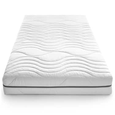 7 Zonen Viskoelastik-Matratze Sleezzz Smart 90 x 200 cm, Höhe 18 cm, Härtegrad H3 mit Air Memoryschaum + CloudComfort Basic Mikrofaser Kopfkissen 80 x 80 cm