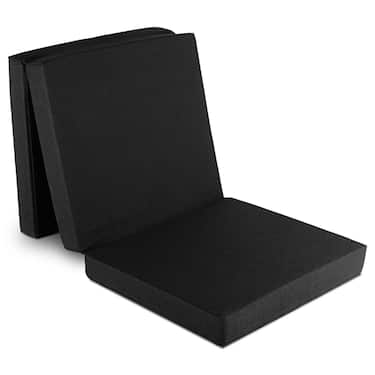 CloudComfort Premium Klappmatratze 70 x 195 cm schwarz , 10 cm hoch mit Möbelstoff bezogen