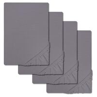 Komplekts ar 4CloudComfort Basic pieguļošām džempera elastīgām, tumši pelēkām 180 x 190 - 200 x 200 cm (4 gab.)