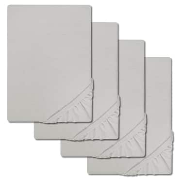 Komplekt 4 CloudComfort Basic voodilinade komplekt hõbehall 90 x 190 - 100 x 200 cm (4 tk)