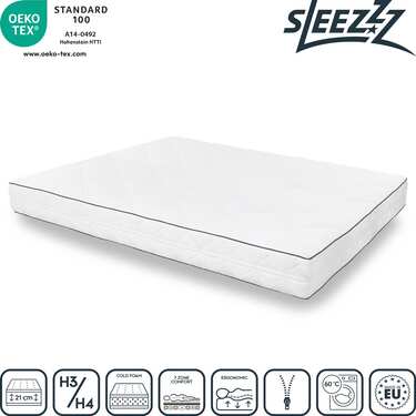 7-consko ležišče Sleezzz Superior 120 x 200 cm, višina 21 cm, stopnja trdote H3/H4