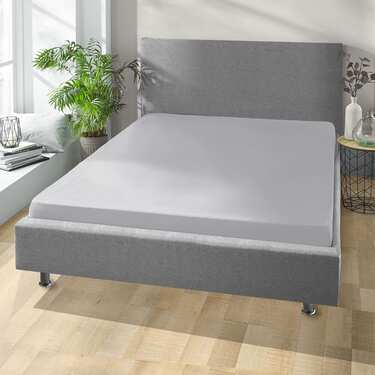 Prostěradlo Castell z mikrovlákna interlock jersey stříbrně šedé 90 x 190 - 100 x 200 cm dvojité balení