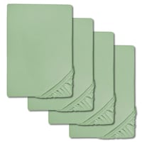 Prześcieradło z mikrofibry interlock jersey zielone 90 x 190 - 100 x 200 cm w opakowaniu 4 szt.
