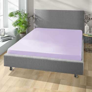 Prześcieradło z mikrofibry interlock jersey liliowy 90 x 190 - 100 x 200 cm 180 x 200 - 200 x 200 cm