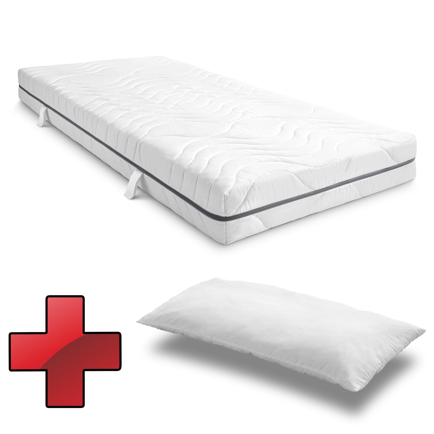Sleezzz® Smart Matratze 90x200 cm + CloudComfort Basic Mikrofaser Kopfkissen 40 x 80 cm