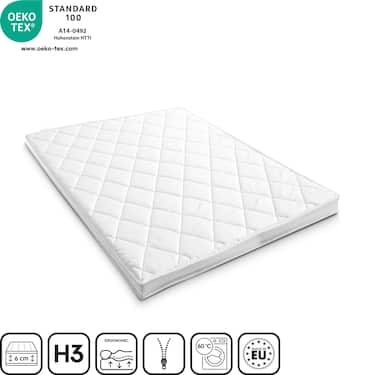 Komfortschaumtopper T6 120 x 200 cm, Höhe 6 cm, Härtegrad H3