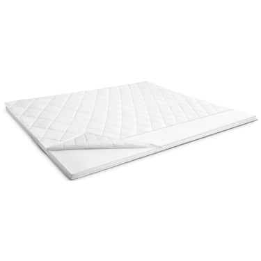 Komfortschaumtopper T6 180 x 200 cm, Höhe 6 cm, Härtegrad H3 + 2 CloudComfort Basic Mikrofaser Kopfkissen 80 x 80 cm