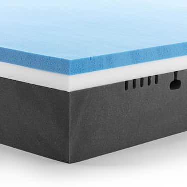 Colchão viscoelástico Sleezzz Premium 140 x 200 cm, altura 20 cm, nível de firmeza H2/H3, com pegas reversíveis + almofada de efeito refrescante Sleezzz® Cool