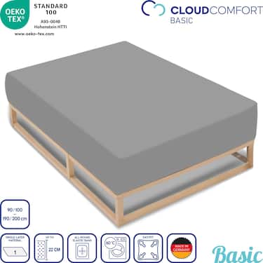 Komplekt 4 CloudComfort Basic voodilinade komplekt hõbehall 90 x 190 - 100 x 200 cm (4 tk)