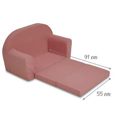 Vaikiška išskleidžiama sofa 46 x 79 cm rožinės spalvos