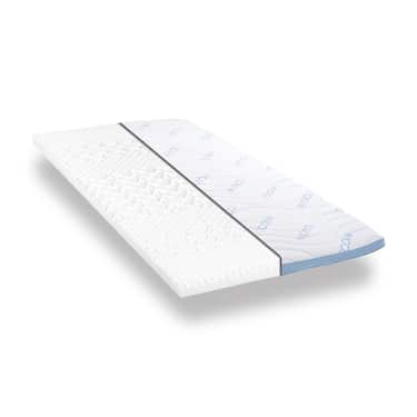 Cobertura de espuma fria CloudComfort Cool 120 x 200 cm H2/H3, altura 7 cm, nível de firmeza H2/H3, cobertura de 7 zonas com lado de verão e lado de inverno