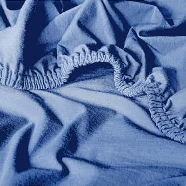 CloudComfort Basic lastikli çarşaf jarse streç mavi 180 x 200 - 200 x 200 cm
