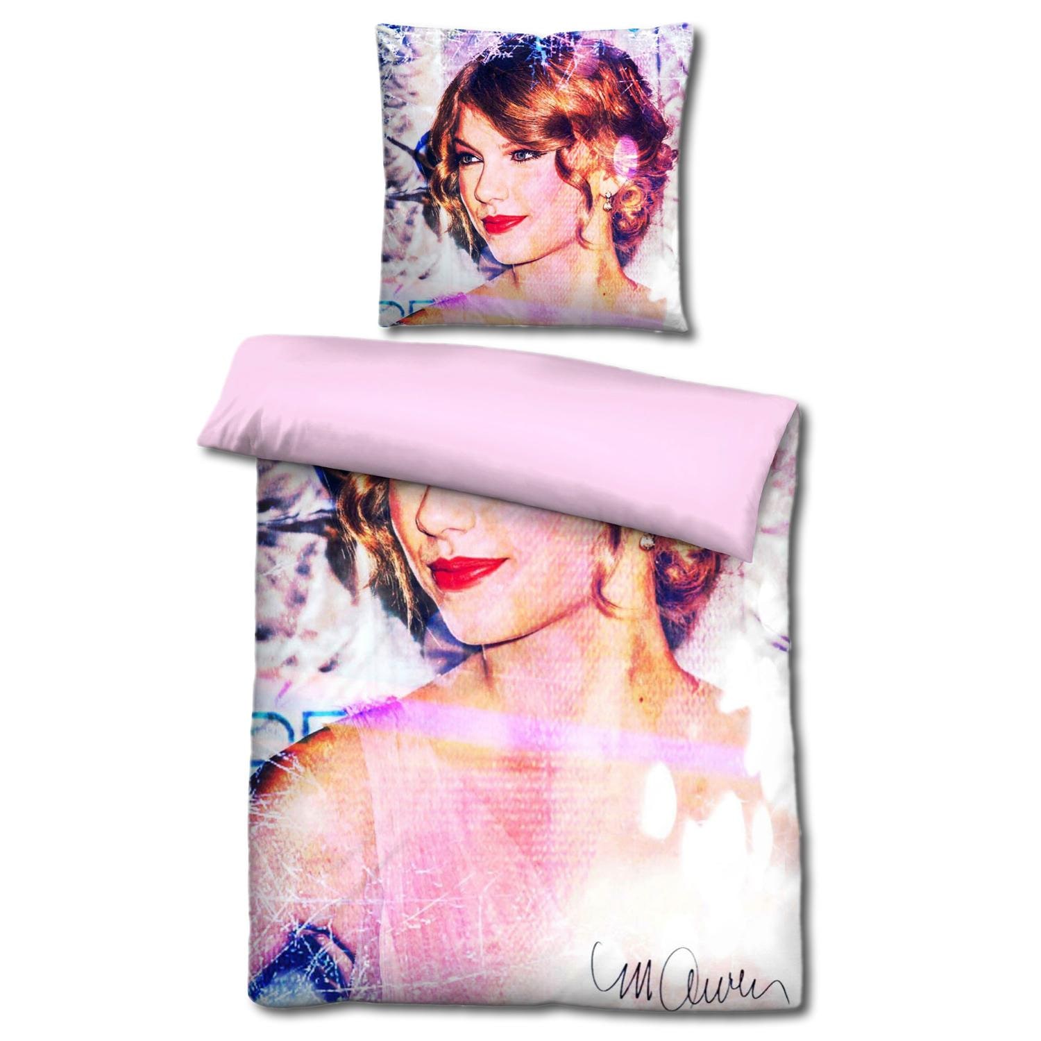 Castell mikrošķiedras divpusējā gultasveļa Taylor Swift by Sid Maurer 155 x 220 + 80 x 80 cm